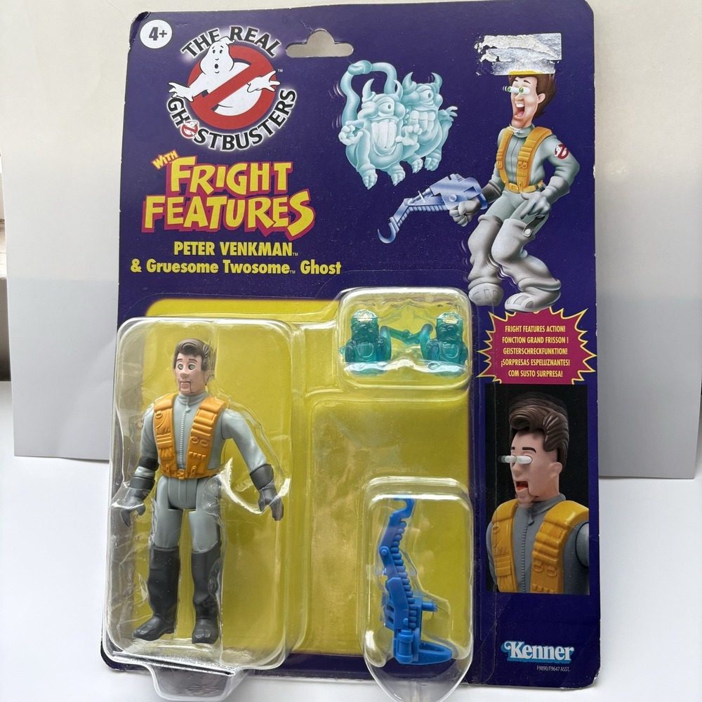 Kenner Real Ghostbusters Fright Features Peter Venkman Figure w/ Ghost NIB